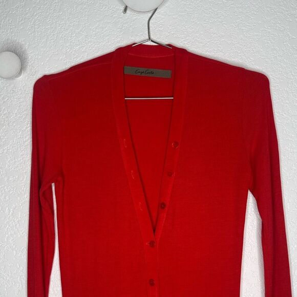 New Enza Costa Blood Orange Silk/Viscose Ribbed Cardigan MidiDress Small Revolve - Picture 4 of 13